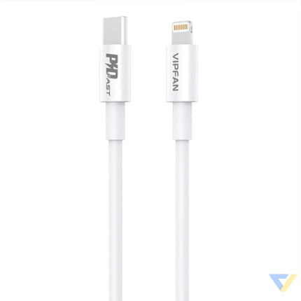 Wall charger VFAN E04 USB C 20W QC 3.0 + Lightning cable (white) mains chargers