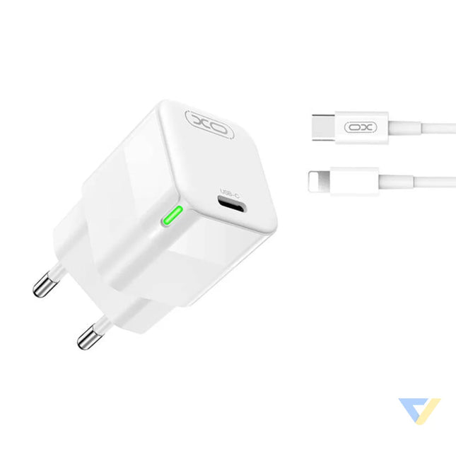Wall charger XO CE06 30W USB C with cable Lightning mains chargers