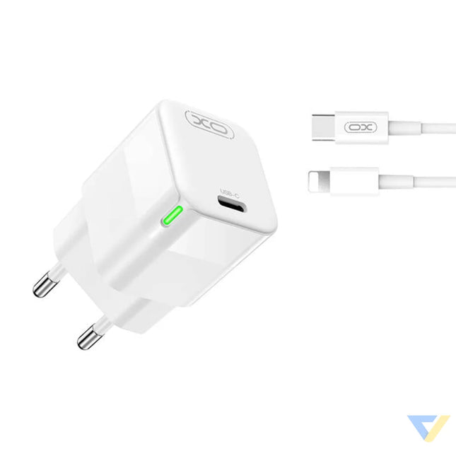Wall charger XO CE06 30W USB C with cable Lightning mains chargers