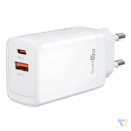 Wall charger XO CE17 65W 1x USB C 1x USB A mains chargers