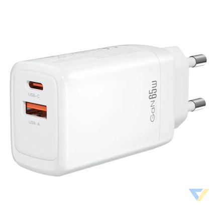 Wall charger XO CE17 65W 1x USB C 1x USB A mains chargers