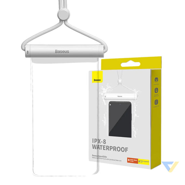 Waterproof phone case Baseus AquaGlide with Cylindrical Slide Lock (white) Waterproof cases