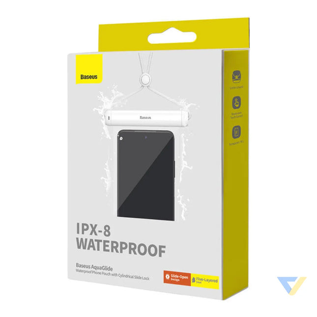 Waterproof phone case Baseus AquaGlide with Cylindrical Slide Lock (white) Waterproof cases