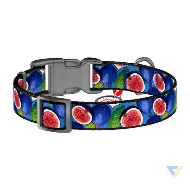 Waudog ’Fig’ nylon dog collar with QR code size M Walking and transportation
