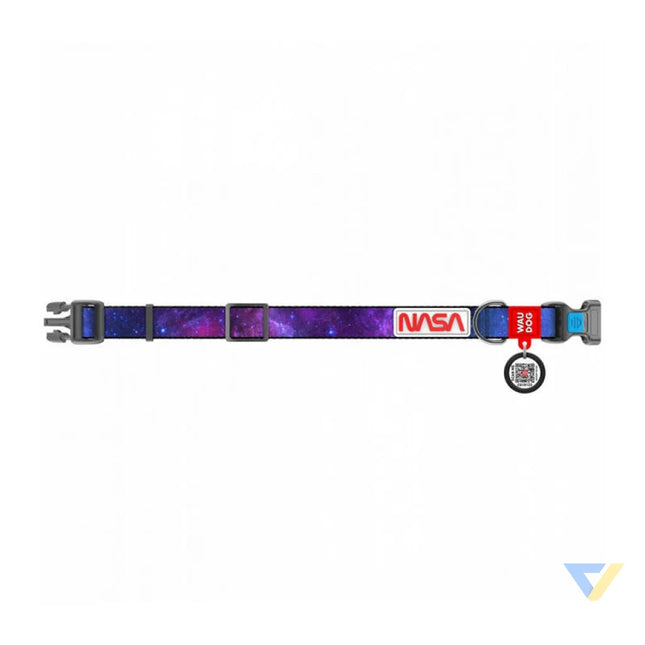 Waudog ’NASA21’’ nylon dog collar with QR code size M width 20 mm Walking and transportation