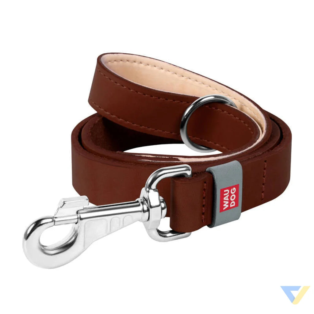 WAUDOG natural leather dog leash 14 mm wide 122 cm long brown Walking and transportation