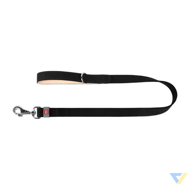 WAUDOG natural leather dog leash 20 mm wide 122 cm long Black Walking and transportation