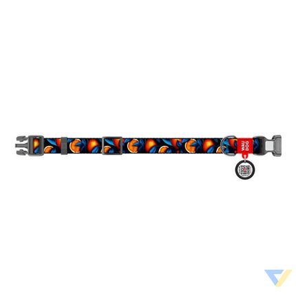 Waudog ’Oranges’ nylon dog collar with QR code size XL Walking and transportation