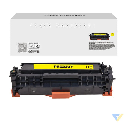 White Box Compatible HP CC532A/CE412A/CF382A/CRG118Y/CRG718Y/CRG318Y Toner Yellow-0