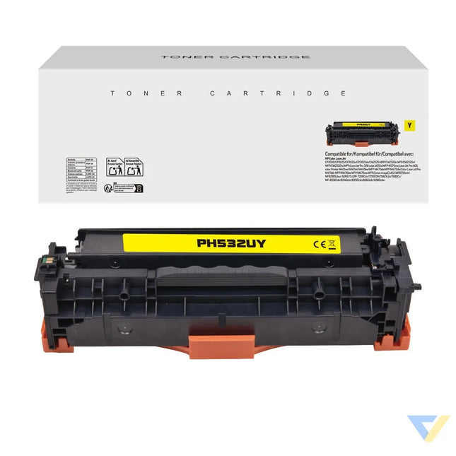 White Box Compatible HP CC532A/CE412A/CF382A/CRG118Y/CRG718Y/CRG318Y Toner Yellow-0