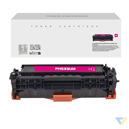 White Box Compatible HP CC533A/CE413A/CF383A/CRG118M/CRG718M/CRG318M Toner Magenta-0
