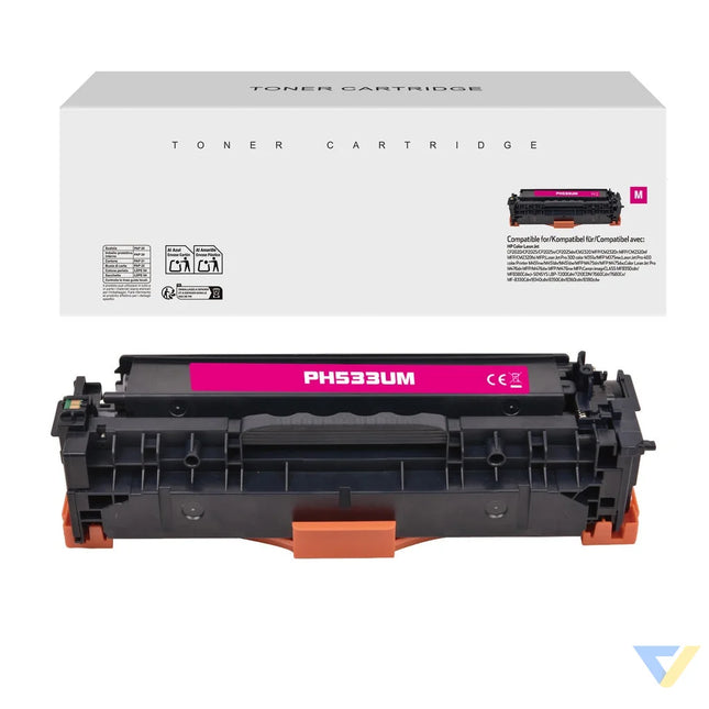 White Box Compatible HP CC533A/CE413A/CF383A/CRG118M/CRG718M/CRG318M Toner Magenta-0