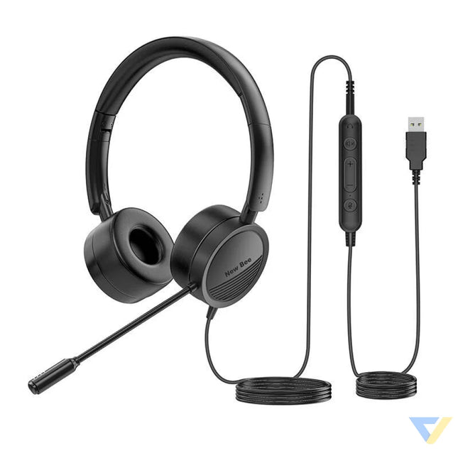 Wired headphones with microphone New Bee NB H360 (black) Wired