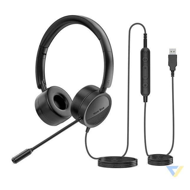 Wired headphones with microphone New Bee NB H360 (black) Wired