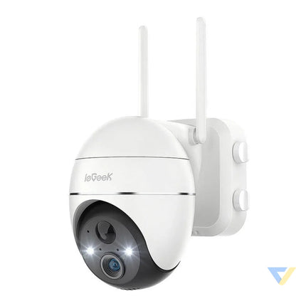 Wireless 3MP WiFi outdoor camera ieGeek ZS GX1S white 5200mAh IP cameras
