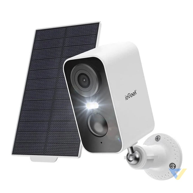 Wireless 3MP WiFi outdoor camera ieGeek ZS GX3S white with solar panel IP cameras