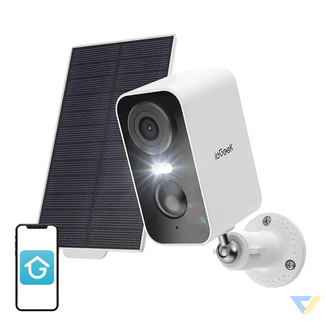 Wireless 3MP WiFi outdoor camera ieGeek ZS GX3S white with solar panel IP cameras