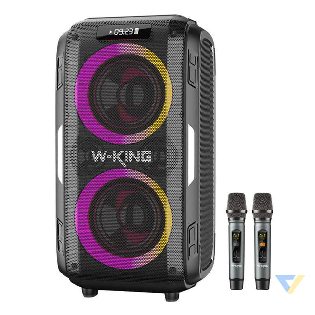 Wireless Bluetooth Speaker W KING T9 Pro 120W + 2 microphones (black) Bluetooth portable speakers