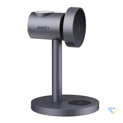 Wireless charger MagFusion 3 in 1 Aukey LC MC311 15W Qi2 (gray) Wireless chargers
