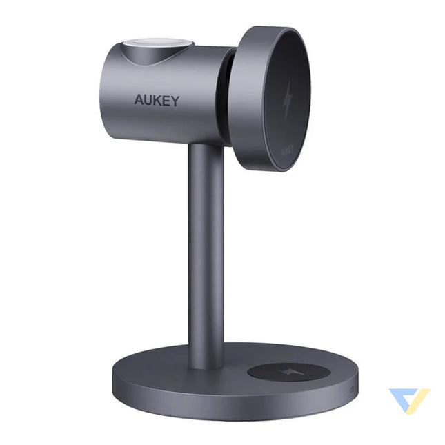 Wireless charger MagFusion 3 in 1 Aukey LC MC311 15W Qi2 (gray) Wireless chargers