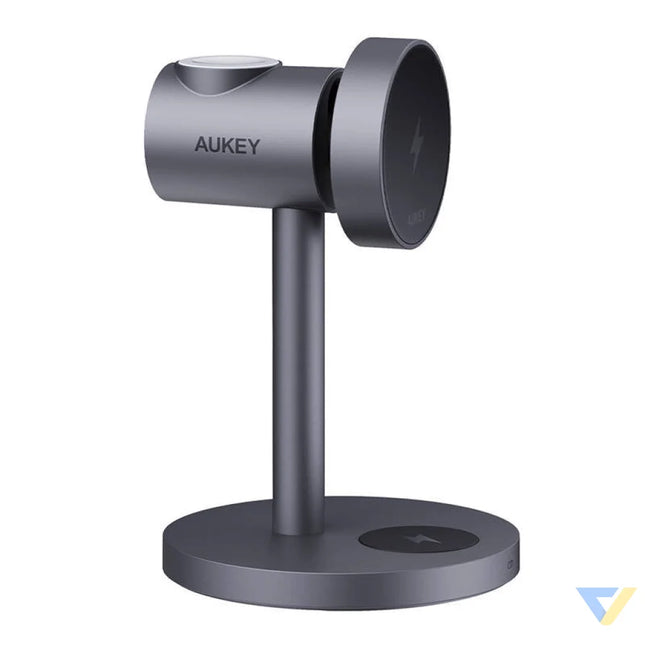Wireless charger MagFusion 3 in 1 Aukey LC MC311 15W Qi2 (gray) Wireless chargers