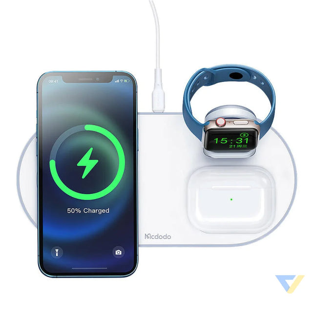 Wireless Charger Mcdodo CH 7060 3 in 1 15W (mobile/TWS/Apple watch) (white) Car chargers