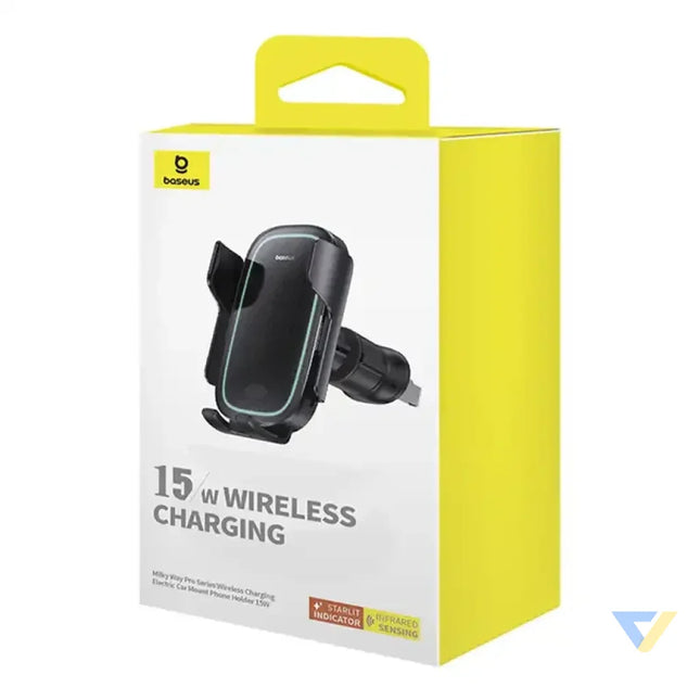 Wireless Charging Car Mount Baseus MilkyWay Pro 15W (black) Phone holders