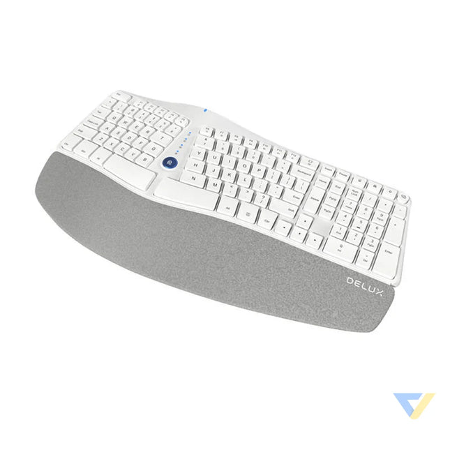 Wireless Ergonomic Keyboard Delux GM901D BT + 2.4G (white) Wireless
