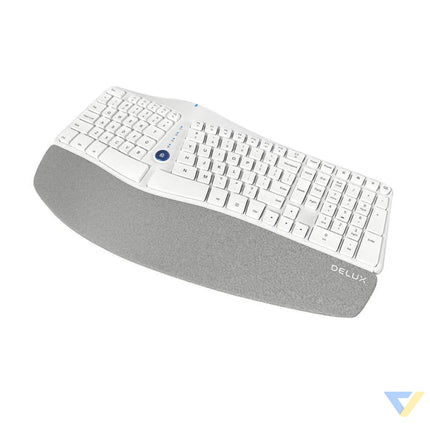 Wireless Ergonomic Keyboard Delux GM901D BT + 2.4G (white) Wireless