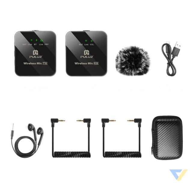 Wireless Lavalier Microphone PULUZ 1 TX + 1 RX Lavalier