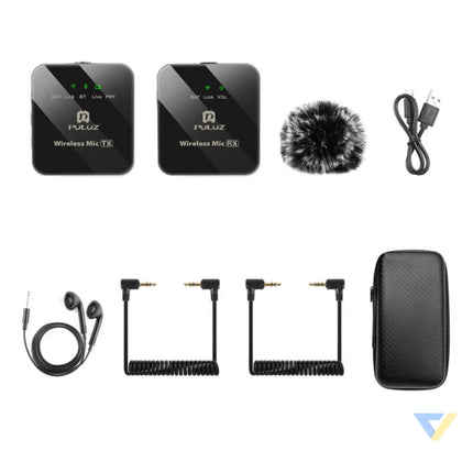 Wireless Lavalier Microphone PULUZ 2 TX + 1 RX Lavalier