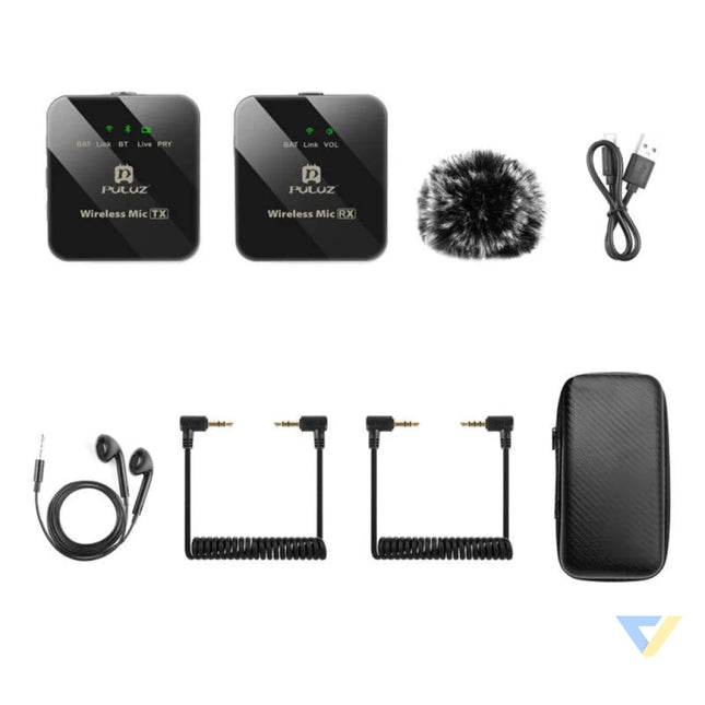 Wireless Lavalier Microphone PULUZ 2 TX + 1 RX Lavalier