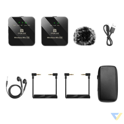 Wireless Lavalier Microphone PULUZ 2 TX + 1 RX Lavalier