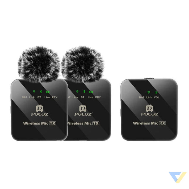Wireless Lavalier Microphone PULUZ 2 TX + 1 RX Lavalier