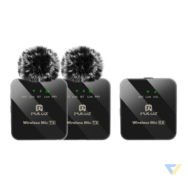 Wireless Lavalier Microphone PULUZ 2 TX + 1 RX Lavalier