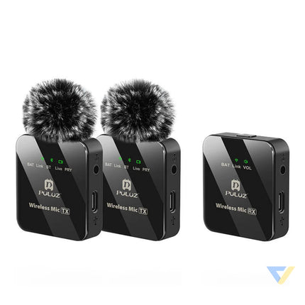 Wireless Lavalier Microphone PULUZ 2 TX + 1 RX Lavalier