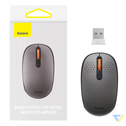 Wireless mouse Baseus F01B Tri mode 2.4G BT 5.0 1600 DPI (frosted grey) Wireless