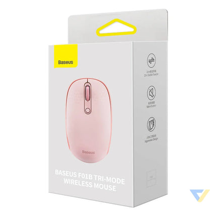 Wireless mouse Baseus F01B Tri mode 2.4G BT5.0 1600 DPI (pink) Wireless