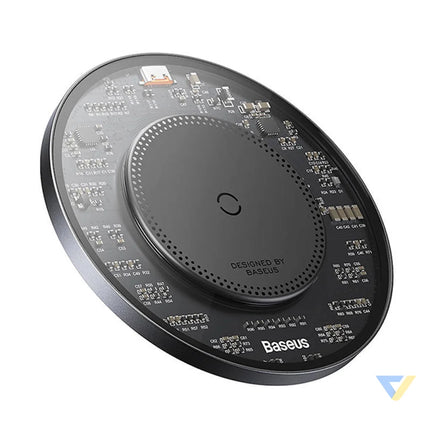 Wireless Qi inductive charger Baseus Simple 2 15W with USB C to USB C cable (black) Wireless chargers