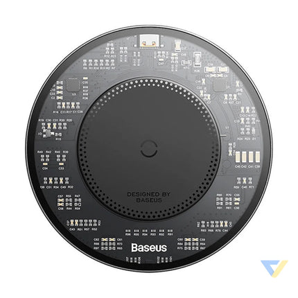 Wireless Qi inductive charger Baseus Simple 2 15W with USB C to USB C cable (black) Wireless chargers