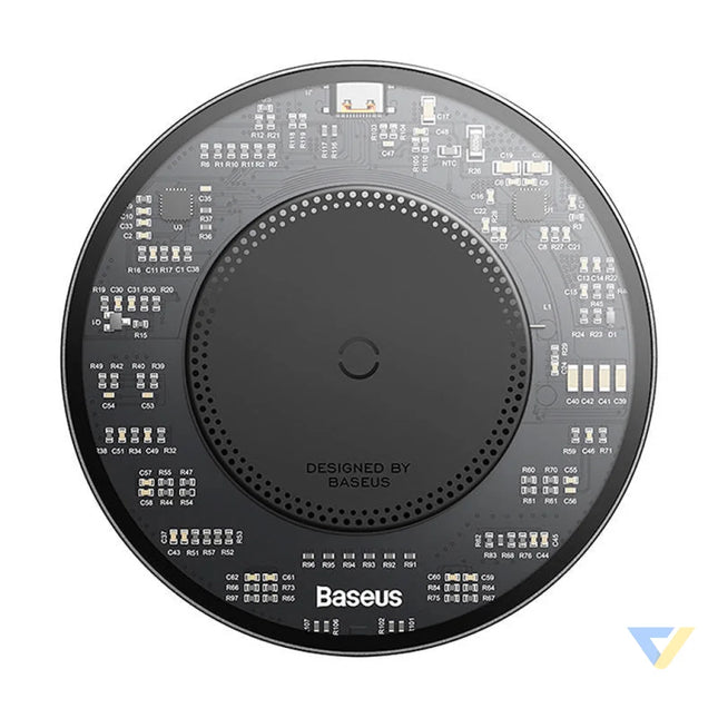 Wireless Qi inductive charger Baseus Simple 2 15W with USB C to USB C cable (black) Wireless chargers