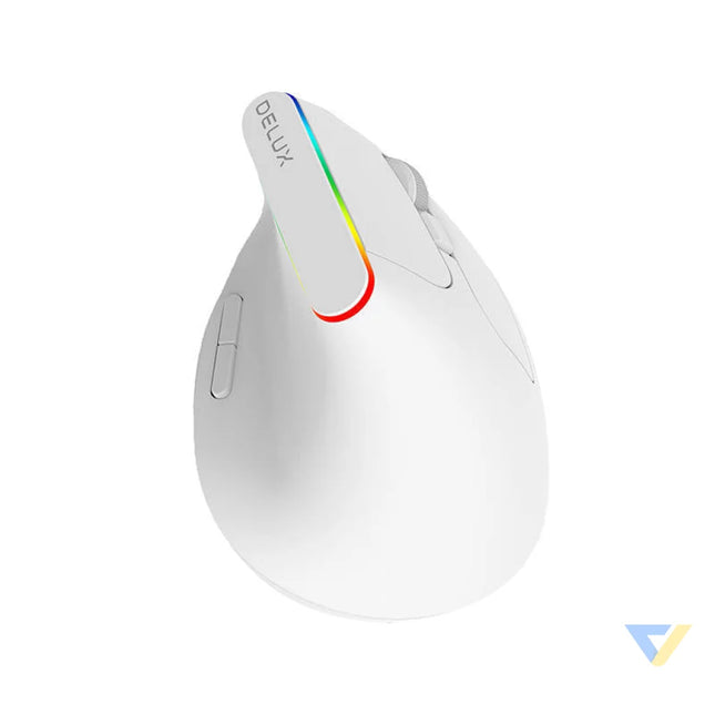 Wireless Vertical Mouse Delux M618C 2.4G 1600DPI RGB (white) Vertical mice