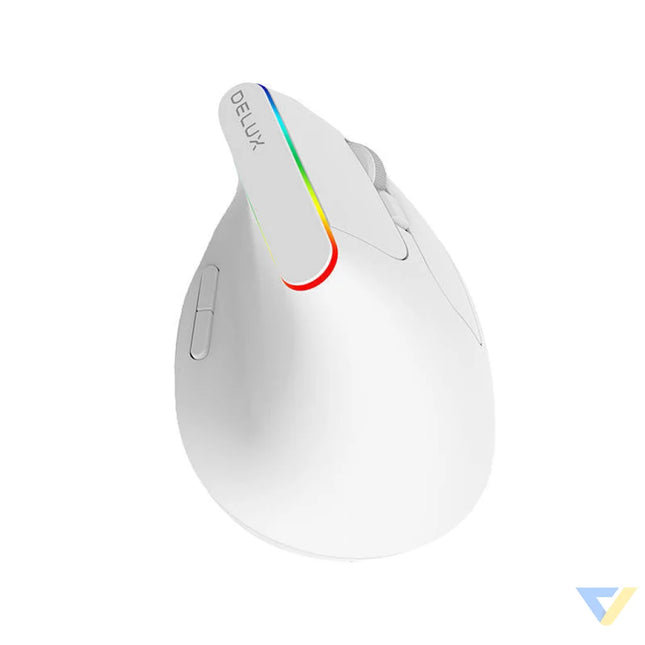 Wireless Vertical Mouse Delux M618C 2.4G 1600DPI RGB (white) Vertical mice