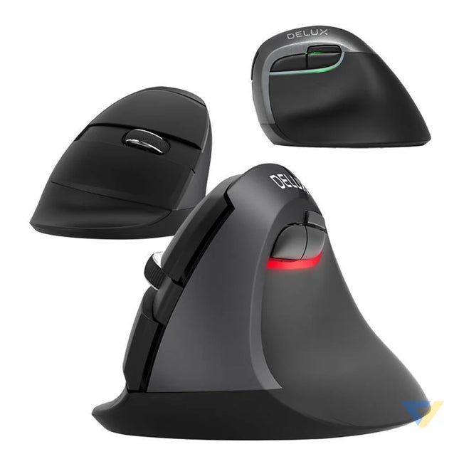 Wireless Vertical Mouse Delux M618Mini DB BT + 2.4G 2400DPI (black) Vertical mice